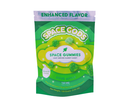 Space Gods D9+THCP Sour Apple Gummies