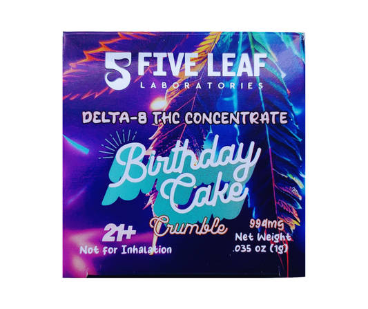 Five Leaf D8+CBD Crumble: Birthday Cake