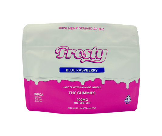Frosty D9+CBD+CBN Blue Raspberry Indica Gummies