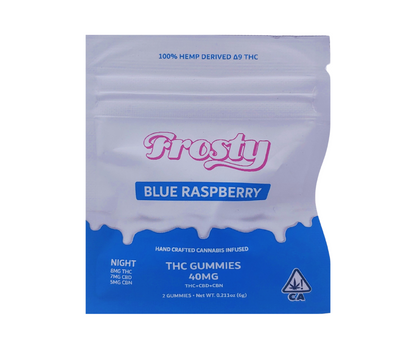 Frosty D9+CBD+CBN Blue Raspberry Indica Gummies