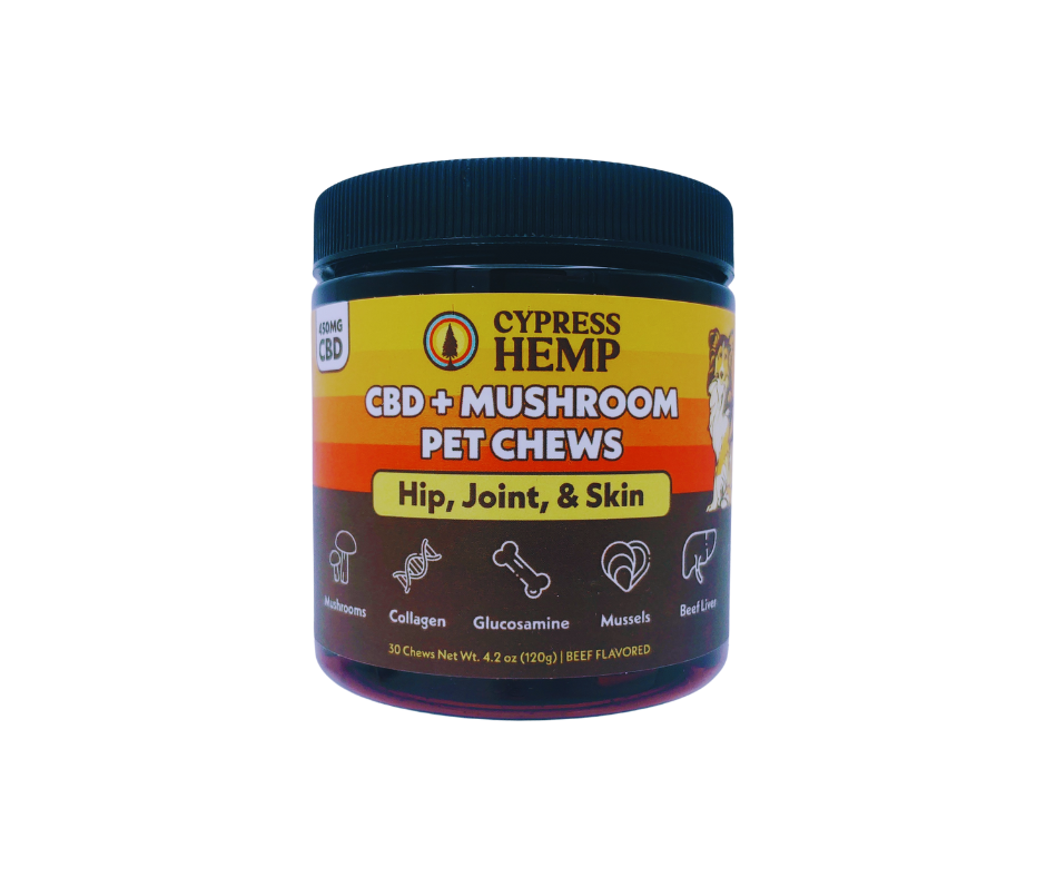 Cypress Hemp CBD+Mushroom Pet Chews - Hip, Joint & Skin