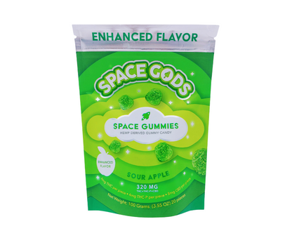 Space Gods D9+THCP Sour Apple Gummies